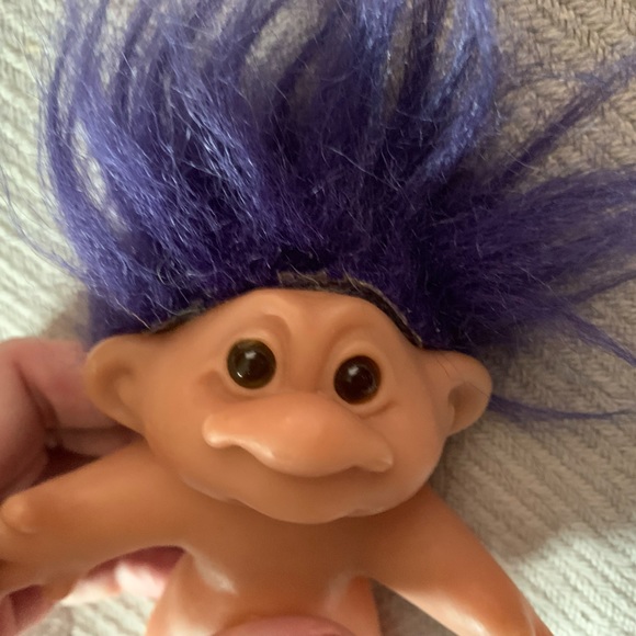 1986 DAM Norfin Troll Doll 4.5" Purple Hair - Picture 7 of 11